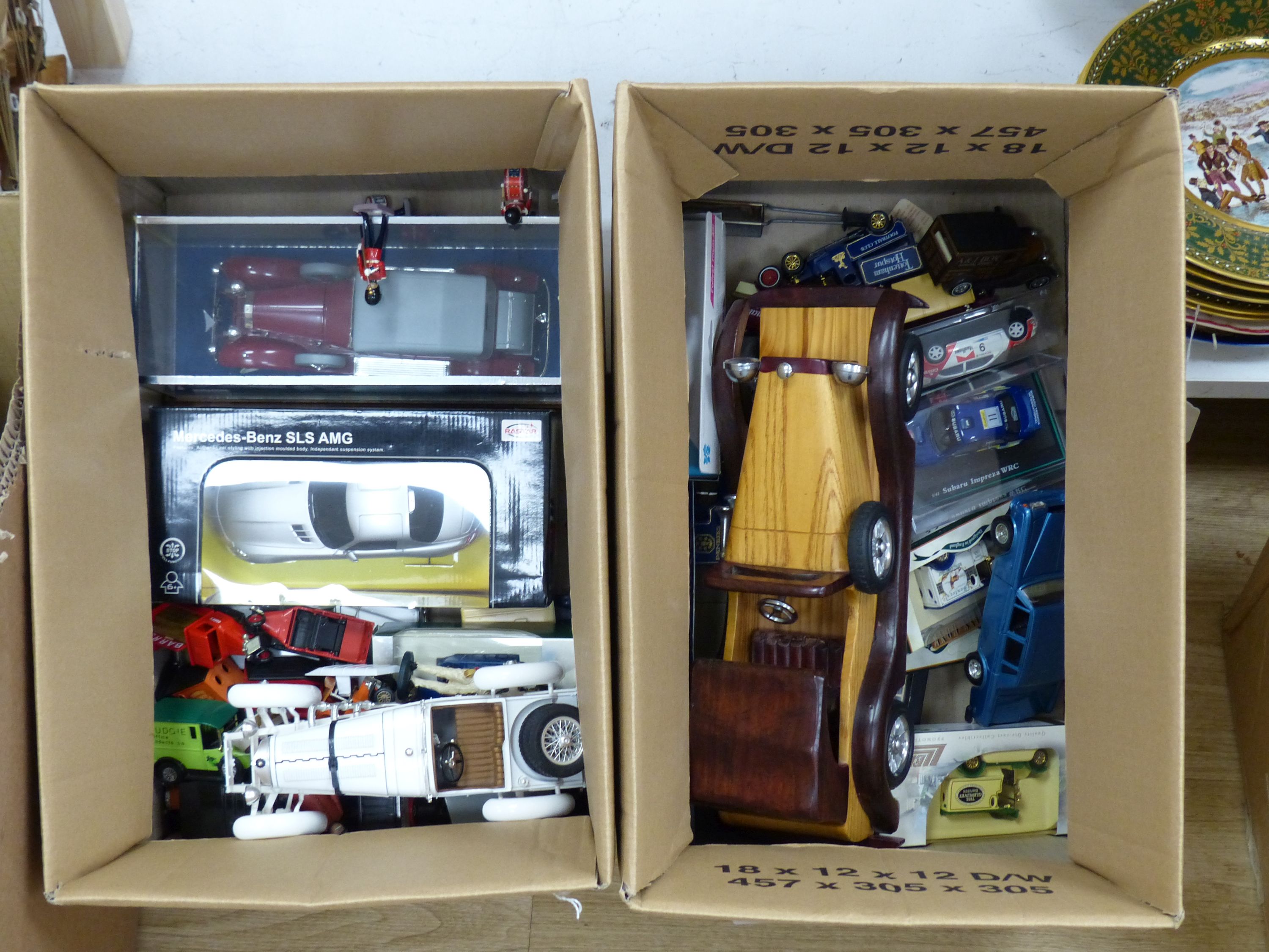 A collection of Matchbox, Dinky and other model cars and other toys